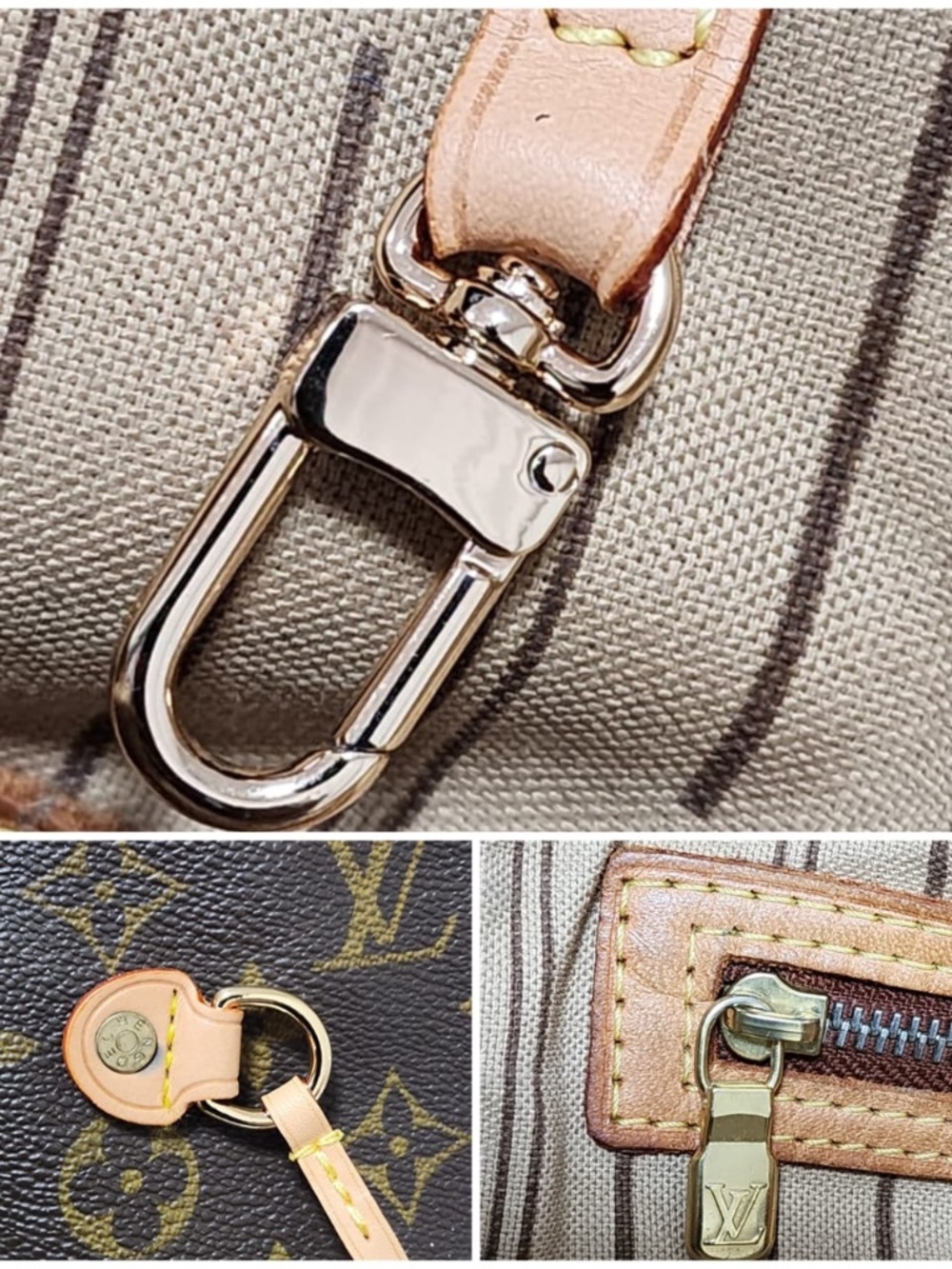 Authentic LOUIS VUITTON Monogram Canvas Neverfull MM Tote Bag Brown/Beige - Picture 12 of 15